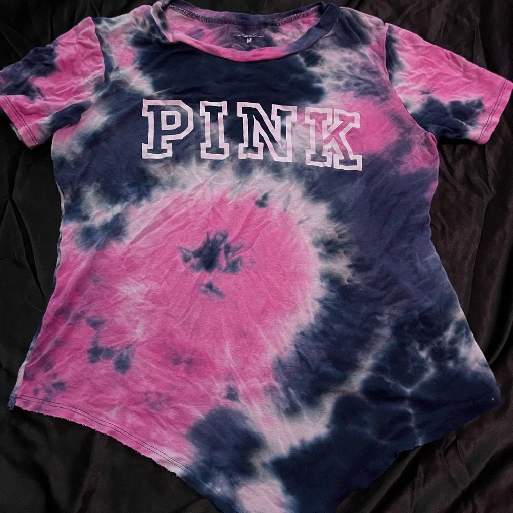 PINK Victoria's Secret Tie-Dye Top - Pink and Blue